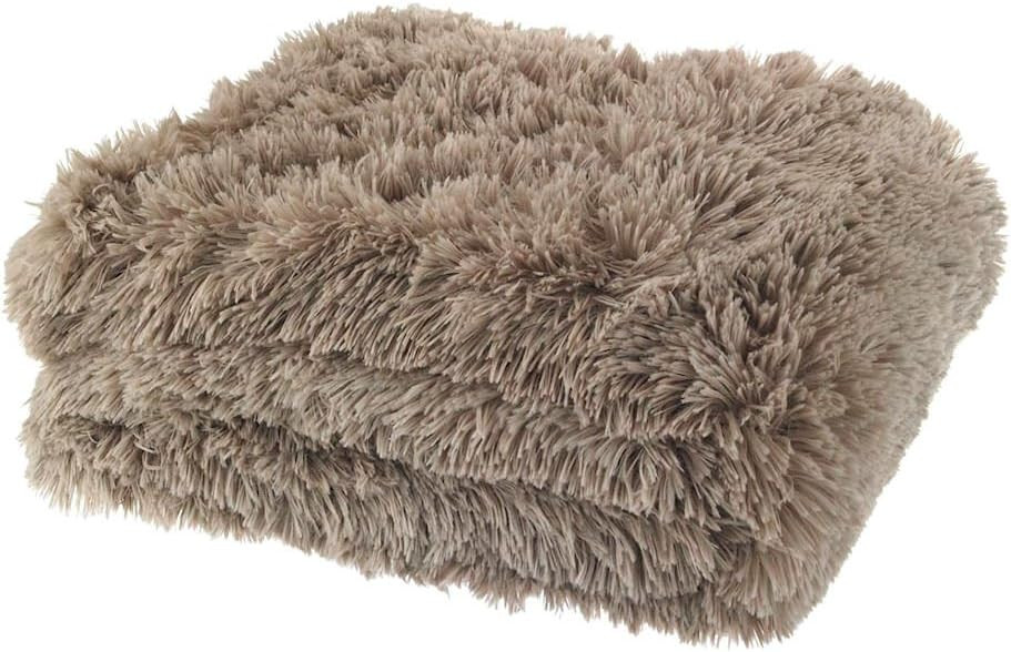 Catherine Lansfield Cuddly Deep Pile 150x200cm Throw- 150x200cm, Natural