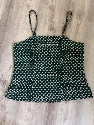 Osei Duri Bosca tank in bullfrog Green Polka Dot Spaghetti Strap Camisole XS