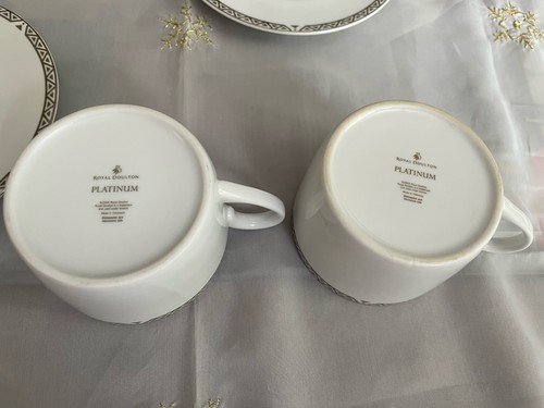 2 Sets Royal Doulton Platinum Dinner & Salad Plates, Soup Bowls, Cups & Saucers - Picture 18 of 20