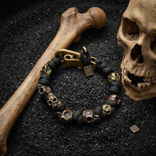 Gothic Totenkopf Armband | Schmuck | Skull Messing Schmuckarmband von 21-23cm