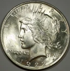 Brilliant Uncirculated 1922 Philadelphia Mint Silver Peace Dollar #43615