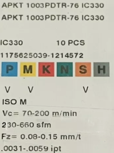 10  PCS  ORIGINAL  INSERTS     APKT 1003PDTR-76 IC330 - Foto 1 di 4