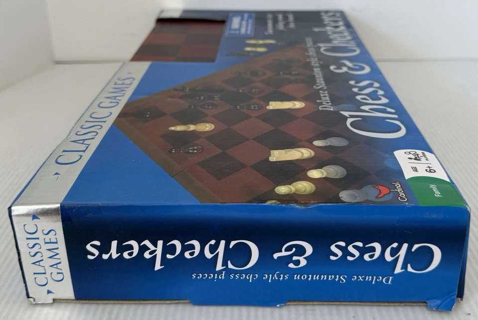 2009 Cardinal Deluxe Stanton Style Chess Pieces Chess & Checker Set NIB Game Set - Image 4 of 4