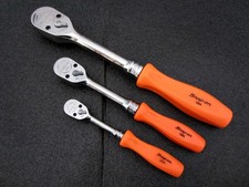 Snap-on 3pc Orange Hard Handle Ratchet Set Thl936 Fh936 Sh936 Usa Snap-on 3pc Orange Hard Handle Ratchet Set Thl936 Fh936 Sh936 Usa