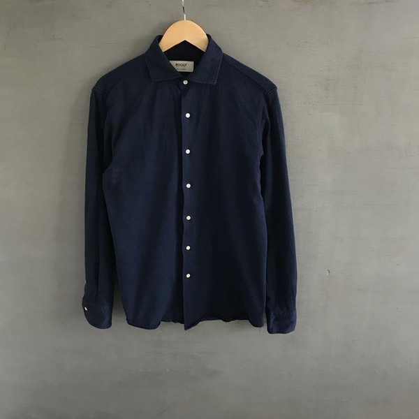 Men Boggi Milano Shirt Navy Cotton 38 / M / 46 #1VUK