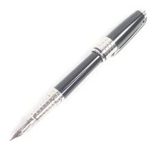 Pristine Dupont fountain pen Olympio Cap type Silver black 18K mens