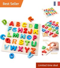 Coogam Puzzle à Lettres en Bois - Jouet Éducatif pour Enfants de 1 à 3 Ans