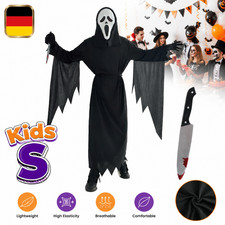 Scream Schrei Ghostface Kost&uuml;m Karneval Party Kinder M&auml;dchen Jungen Cosplay