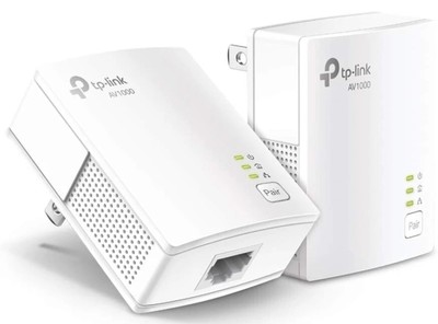 TP-Link Powerline Ethernet Adapter Starter Kit - AV1000 Gigabit Port, Plug&Play,