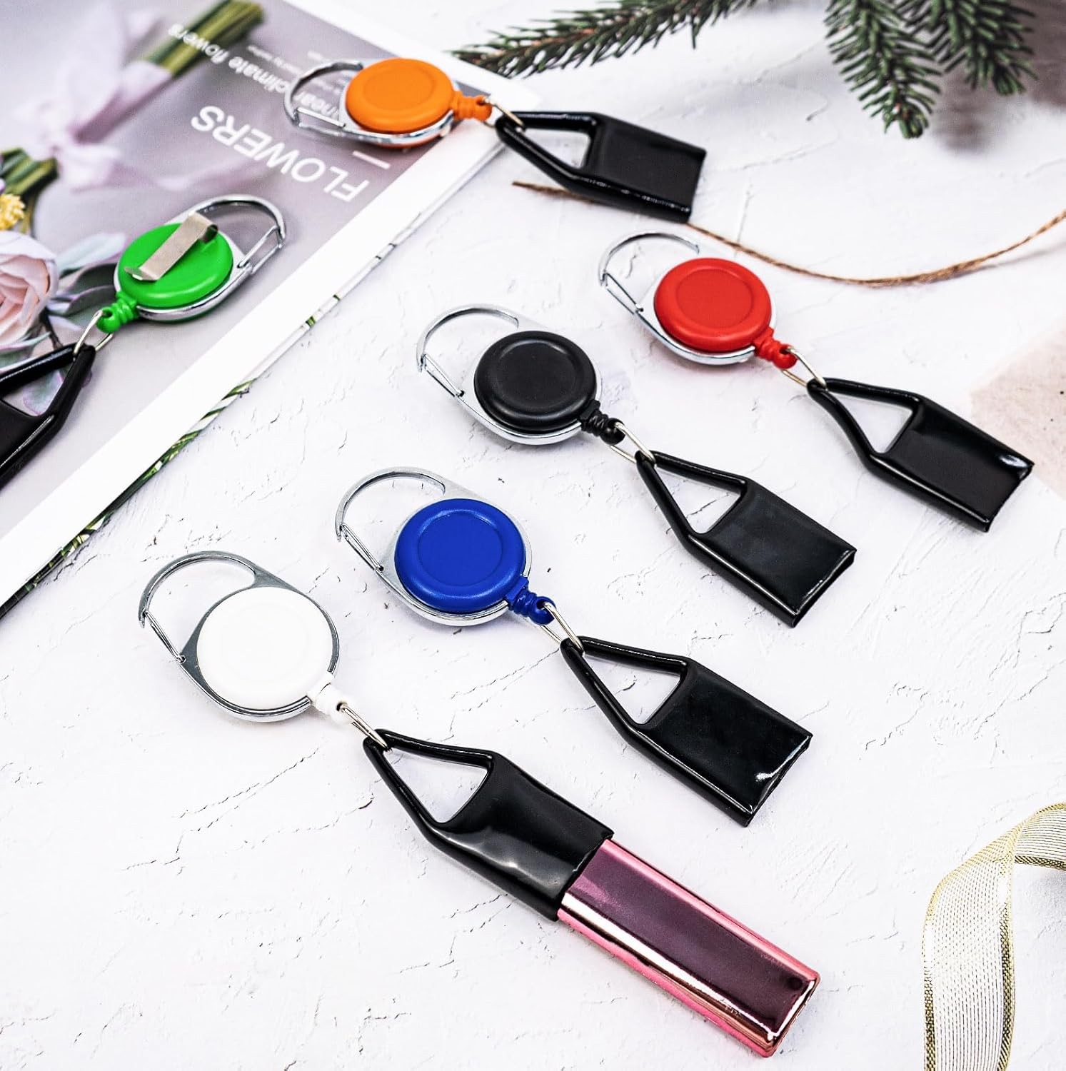 6 Pcs Retractable Lighter Leash, Keychain Lighter Holder with Clip Classic Light