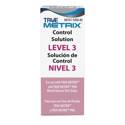 True Metrix Control Solution Level 3 For Use with Metrix Meter & Strips 6 Pack