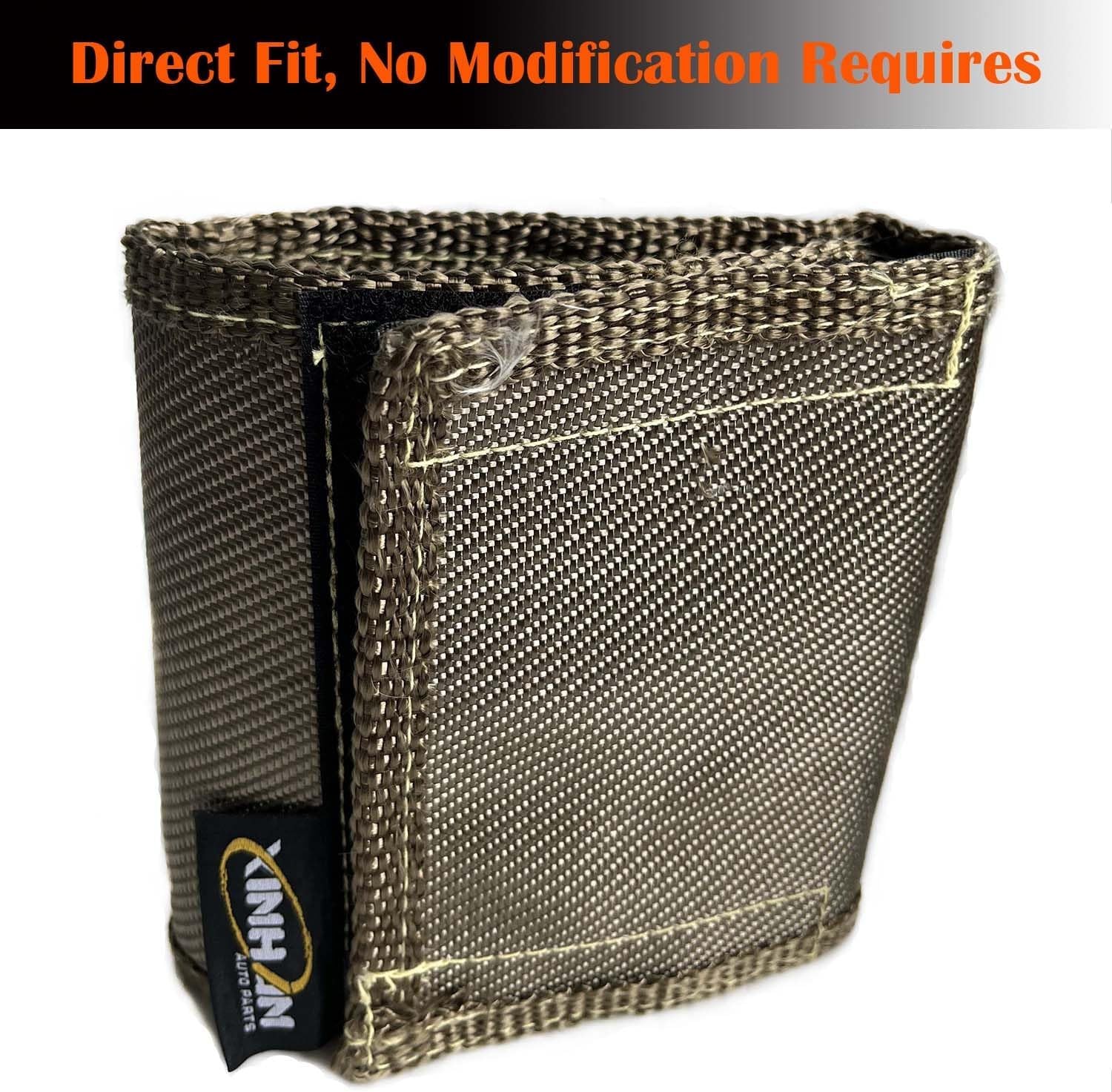 Titanium fiber heat shield wrap 5.5x17in self-attaching universal ...