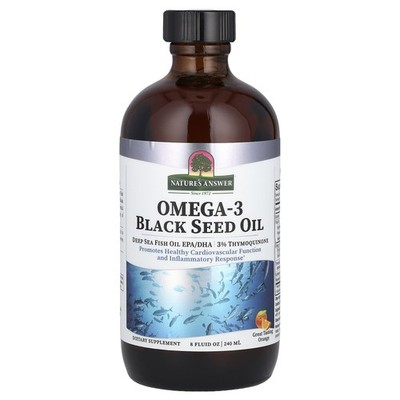 Nature's Answer, Omega-3 Black Seed Oil, Omega-3-Schwarzkümmelöl, Orange, 240 ml