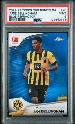 2022 Jude Bellingham PSA 9 TOPPS CHROME BUNDESLIGA BLUE REFRACTOR /180 