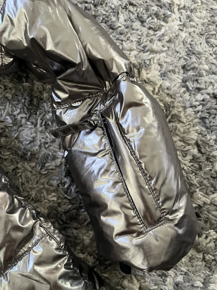 Abrigo acolchado Jet Set para mujer esquí europeo plateado talla 3/ EE. UU. grande talla 10 Foto 3 de 4