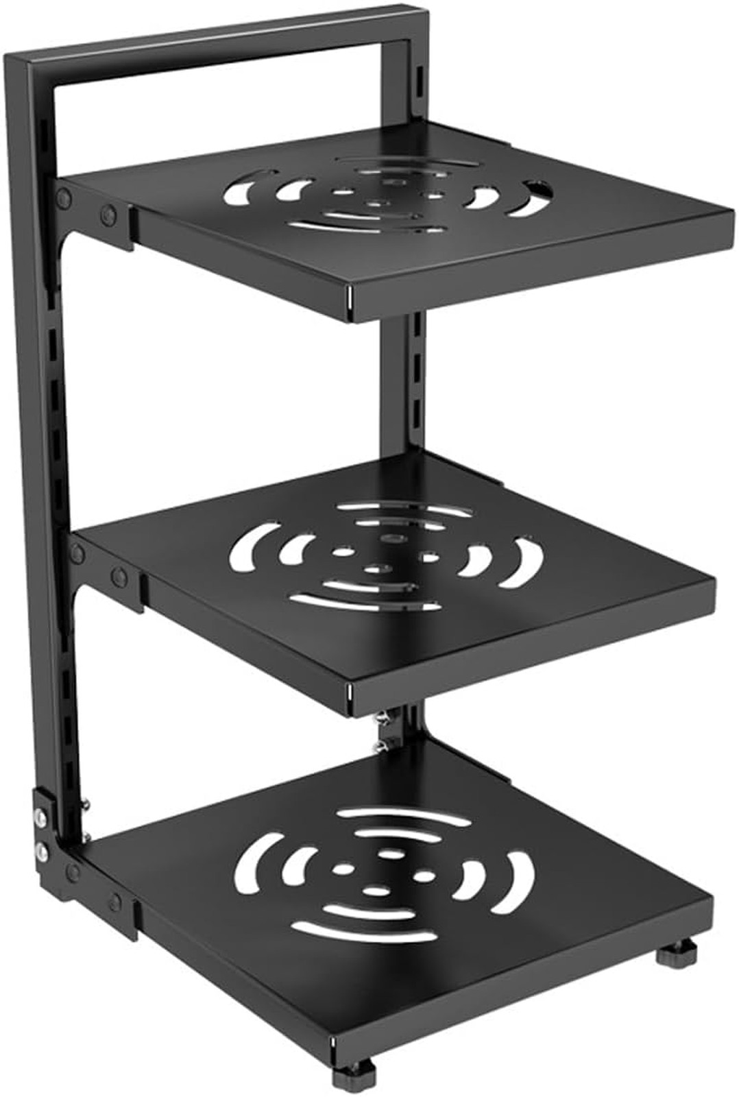 Pot and Pan Organizer Black Adjustable 3 Tier Heavy Duty Kitchen Storage Rack