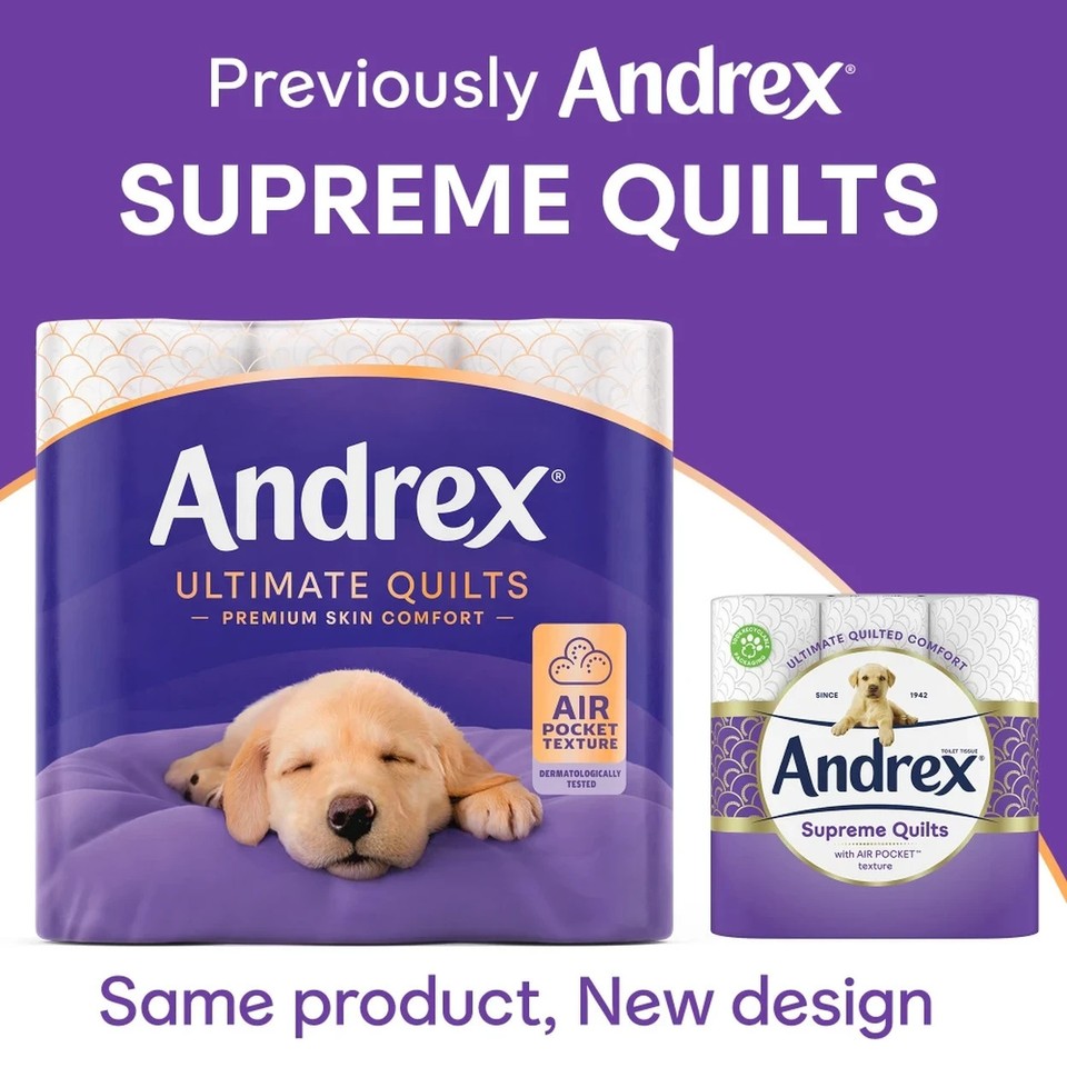 Andrex Andrex Toilet Rolls x16 Ultimate Quilts Fragrance-Free 3 Ply Toilet ...