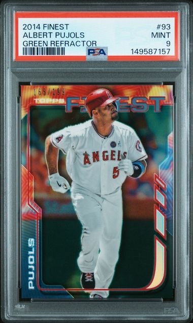 2014 Finest Albert Pujols GREEN Refractor /199 PSA 9 MINT! 🔥