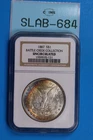 1887 $1 MORGAN SILVER DOLLAR NGC COLOR TONED BATTLE CREEK BU TYPE COIN SLAB-684