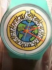 Keith Haring swatch Watch  Green Earth 