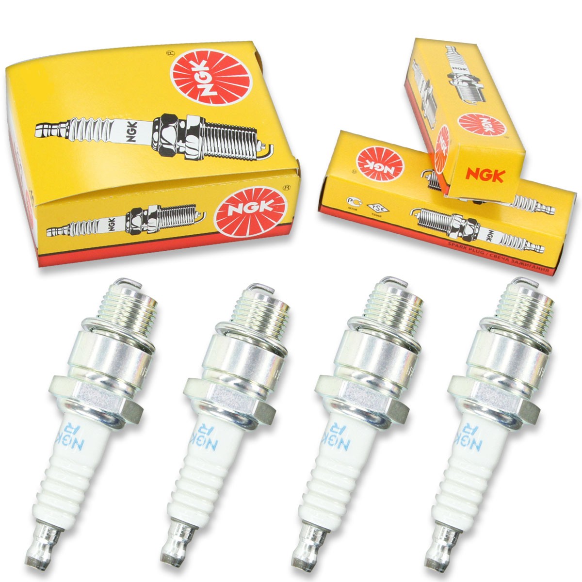 4pcs 79-82 Tohatsu M35B NGK Standard Spark Plugs 35 HP Kit Set Engine fa