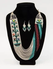 Handmade Necklace Seed Bead Boho American Style Netiv Beaded Multi Strand