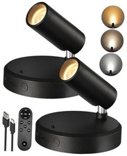 Spotlights Indoor with Remote, 5500mAh Rechargeable Picture 2Pack Black