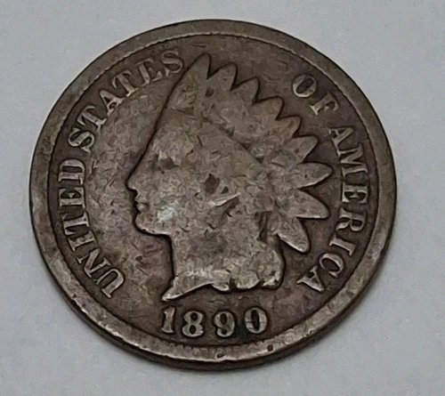 1890 Indian Head Cent Penny Circulated But Nice  US Type Coin Collectable IH225