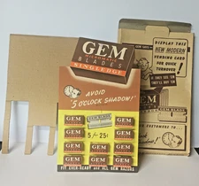 Vintage GEM Single edge Razor Blades Store Display W/ Box Ever-Ready & Gem NOS