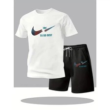 Men’s Summer Sports Set Short Sleeve T-Shirt & Shorts 2-Piece Outfit