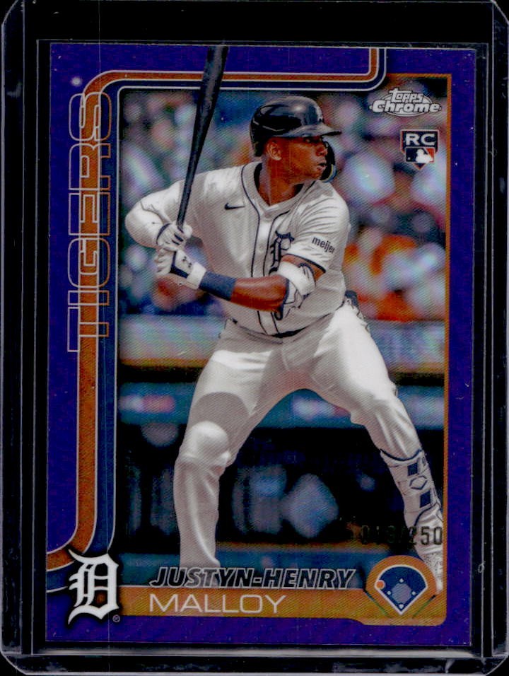 2025 Topps Chrome Justyn-Henry Malloy RC Purple Refractor Rookie #/250 Tigers