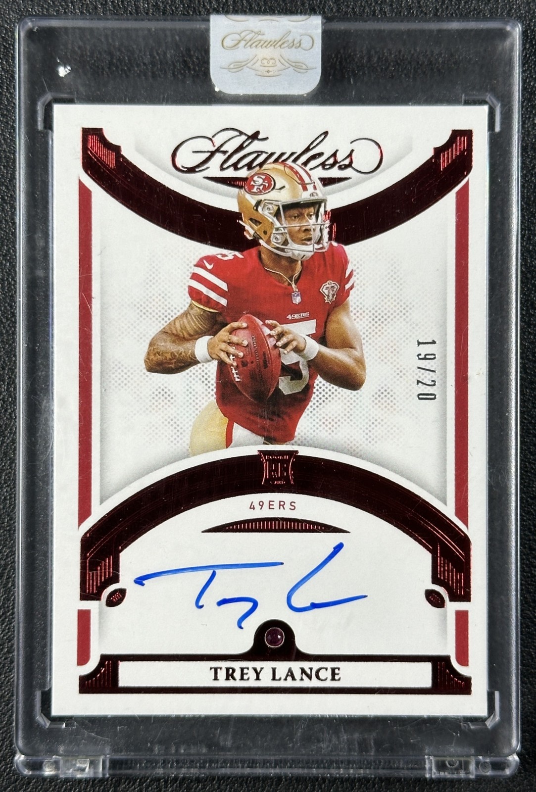 TREY LANCE 2021 PANINI FLAWLESS #RGS-TRL ROOKIE GEMS AUTO RC 19/20 49ERS