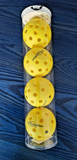 PickleStar Let's Play Tonight LED Light Up Pickleball Balls 4 Pack Yellow