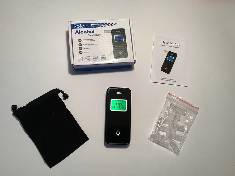 Rofeer Digital Display LCD Screen Portable Breath Alcohol Tester Breathalyzer