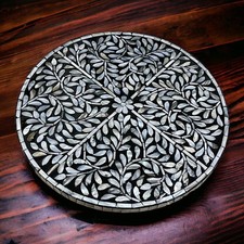 16 inch Floral Pattern Lazy Susan Turntable for Table, Vanity Organization