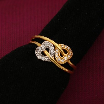 22-carat Print Dazzling Gold Adjustable Ring Size 7.25 Width 1cm 3.16g