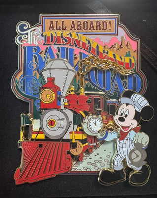 LE 500 Disneyland Railroad Mickey Mouse Jumbo Pin All Aboard Featured Artist