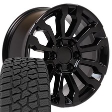 Set4 18x8.5 Black 5909 Wheels Rims 27565r18 At Tires Fit Sierra Yukon