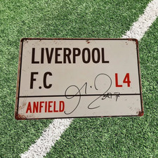 Alvaro Arbeloa Signed Liverpool Football Club Road Sign COA