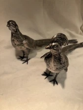 Pair Pheasant Birds Weidlich Bros WB MFG 2276 Silver