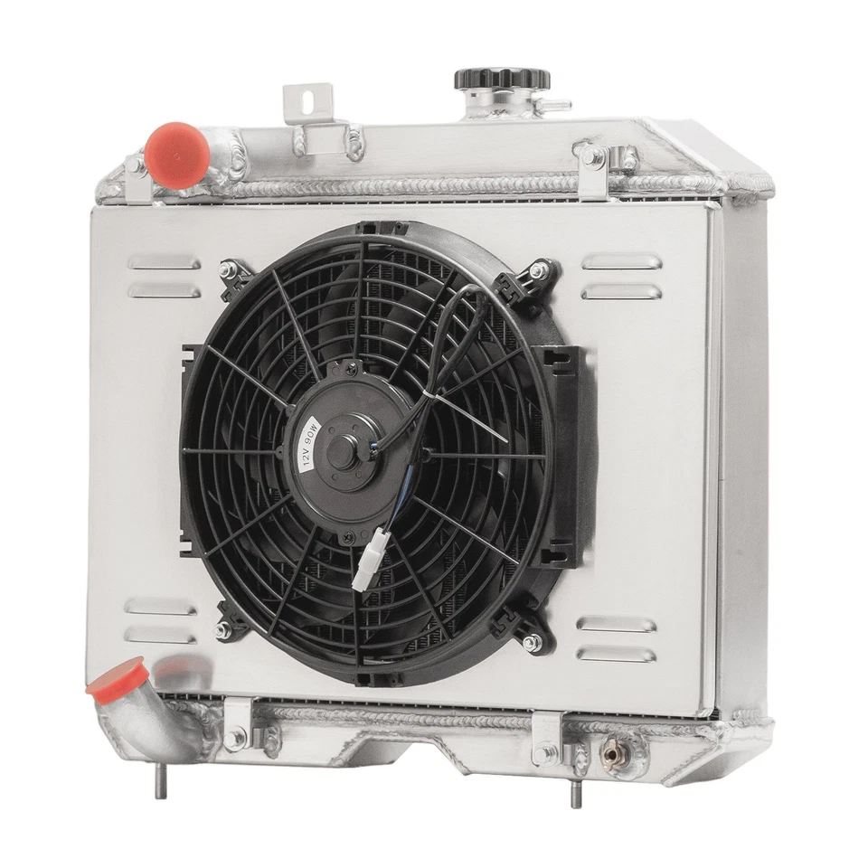 3 Row Radiator&Shroud Fan Fit 1941-1952 Jeep Willys MB/CJ-2A/M38 Ford GPW - Imagem 3 de 4