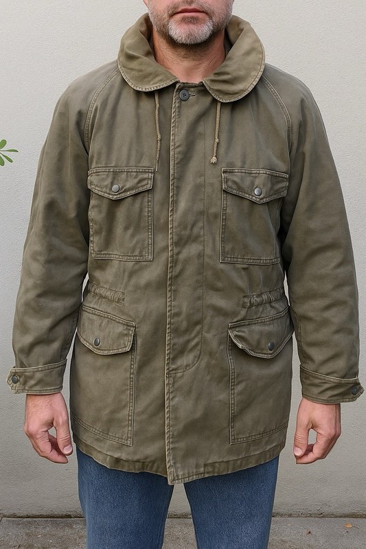 Vintage 1956 USAF SH 509 Mens Medium Regular Green Cotton Jacket, Hudson Garment