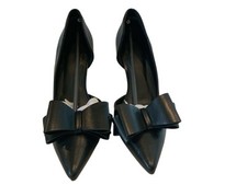 Coutgo Women  s Bow Heels Closed Pointed Toe Dress Shoes Stiletto Slip