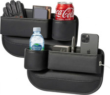 2-Pack Car Seat Gap Filler Organizer with Cup Holder - Premium Leather - Univers