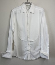 Suitsupply Tuxedo Shirt Mens 40 15 3/4 Egyptian French Cuff Slim Fit Bib Front