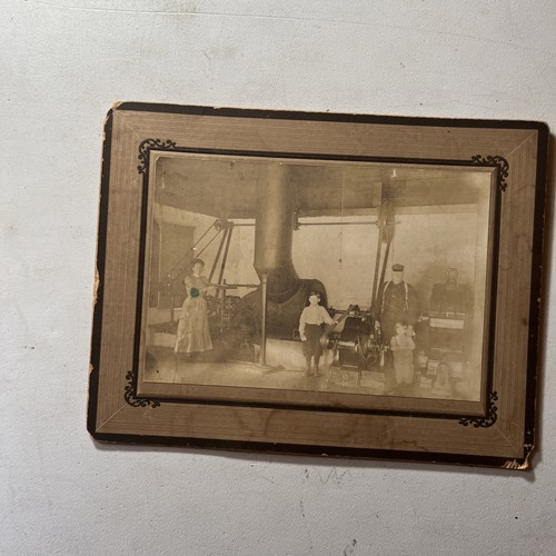 Antike Kabinettkarte Familie mit Dampfmaschinenmaschinen Anfang 1900 Fabrik - Q5 - Bild 2 von 9