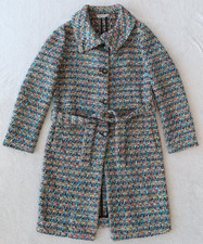 Missoni womens RARE Multicolor Wool Blend Knitted Belted Coat size 6