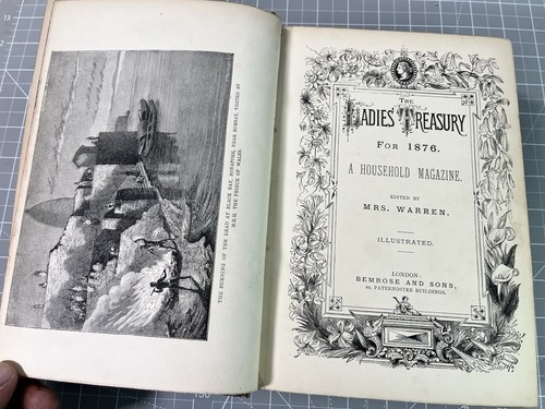 The Ladies Treasury 1876 Household Magazine Leather Bound Antiue Book, Bemrose - Picture 4 of 14