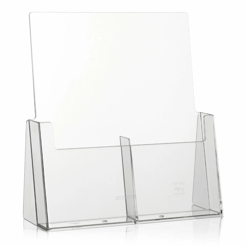 DIN lang (DL) Tischprospekthalter Prospektständer taymar® Flyerständer 2 Fächer