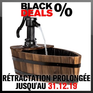 Détails Sur Fontaine Eau Jardin Oasis Ornement Terrasse Déco Pompe Fonte Cuve Bois Sapin 12w
